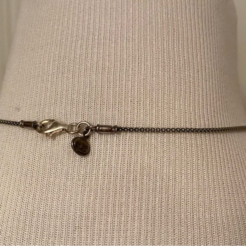 SILPADA NECKLACE STERLING SILVER 925 POPCORN CHAIN 16” CZ FLOWER PENDANT N1411 - Picture 5 of 11